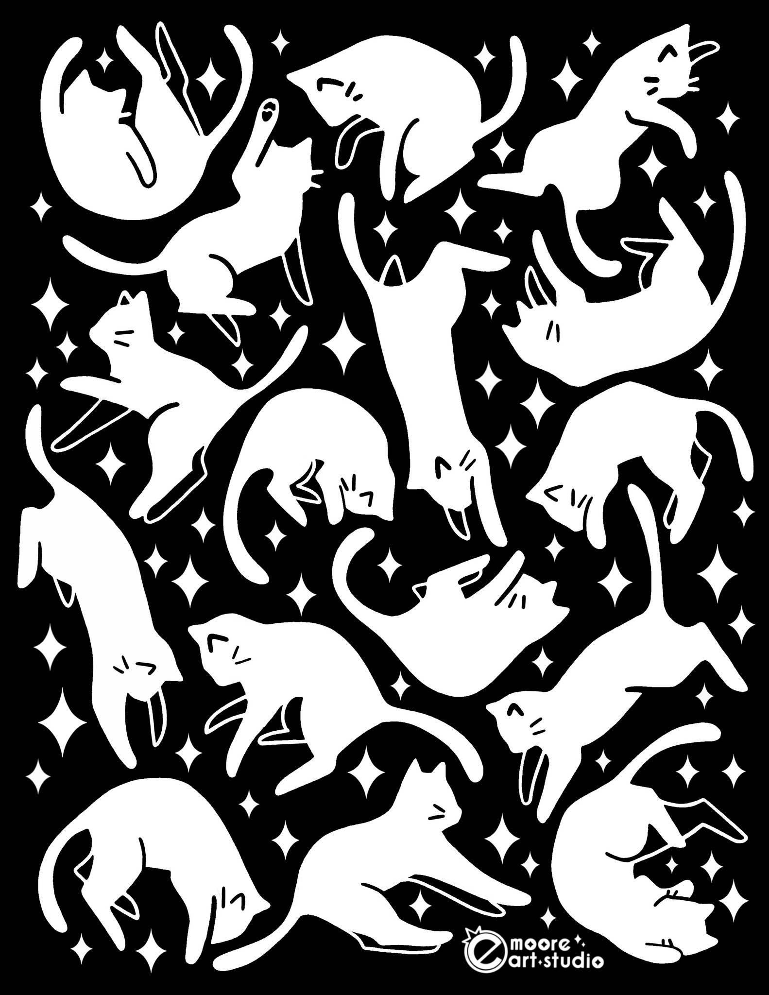 Cat M Pattern Example Cat Pattern – E.Moore Art Studio