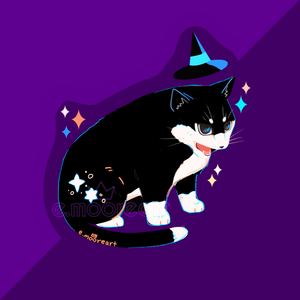 Phat Witch Cat Sticker